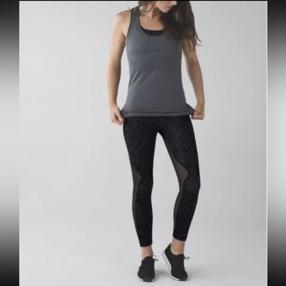 Lululemon Running In The City Leggings in Heathered Net Pop Black Multi 6 W5J19S - Picture 1 of 12